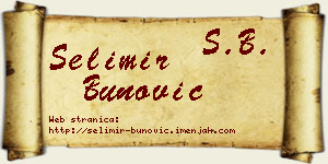 Selimir Bunović vizit kartica